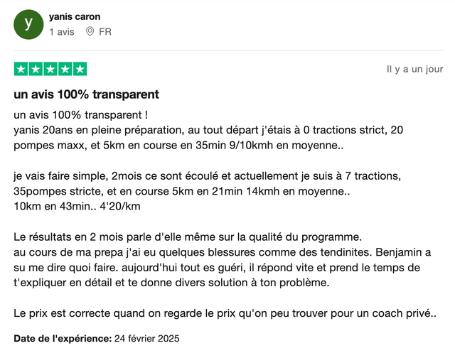 Avis d'un candidat