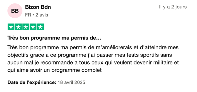 Avis d'un candidat