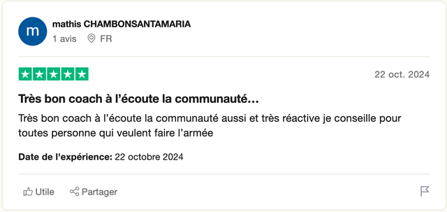 Avis d'un candidat