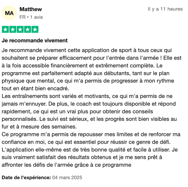 Avis d'un candidat