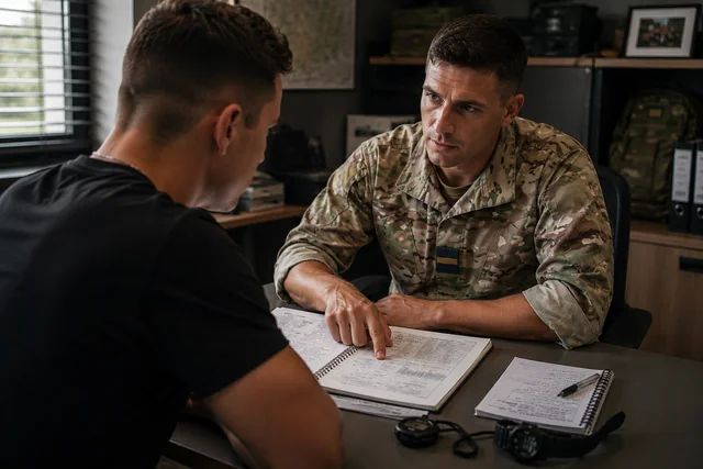Diagnostic du niveau physique avec un coach en préparation militaire